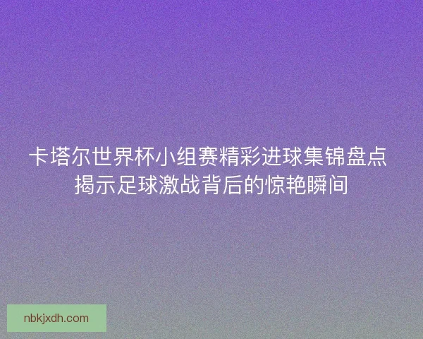 卡塔尔世界杯小组赛精彩进球集锦盘点 揭示足球激战背后的惊艳瞬间